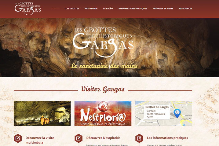 Mockup du site internet des grottes de Gargas réalisé par le CETIR