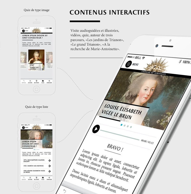 mockup dd'une application mobile réalisée par le CETIR