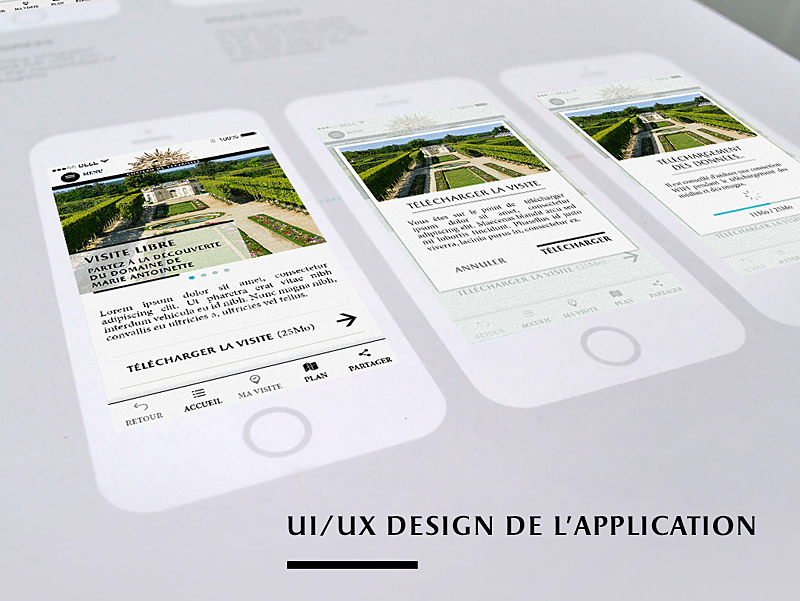 mockup d'une application mobile réalisée par le CETIR